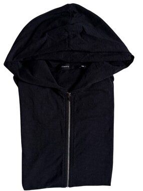 Theory Men's Front-Zip Layer Hoodie (Cosmos Black) - Medium